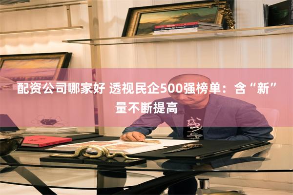 配资公司哪家好 透视民企500强榜单：含“新”量不断提高